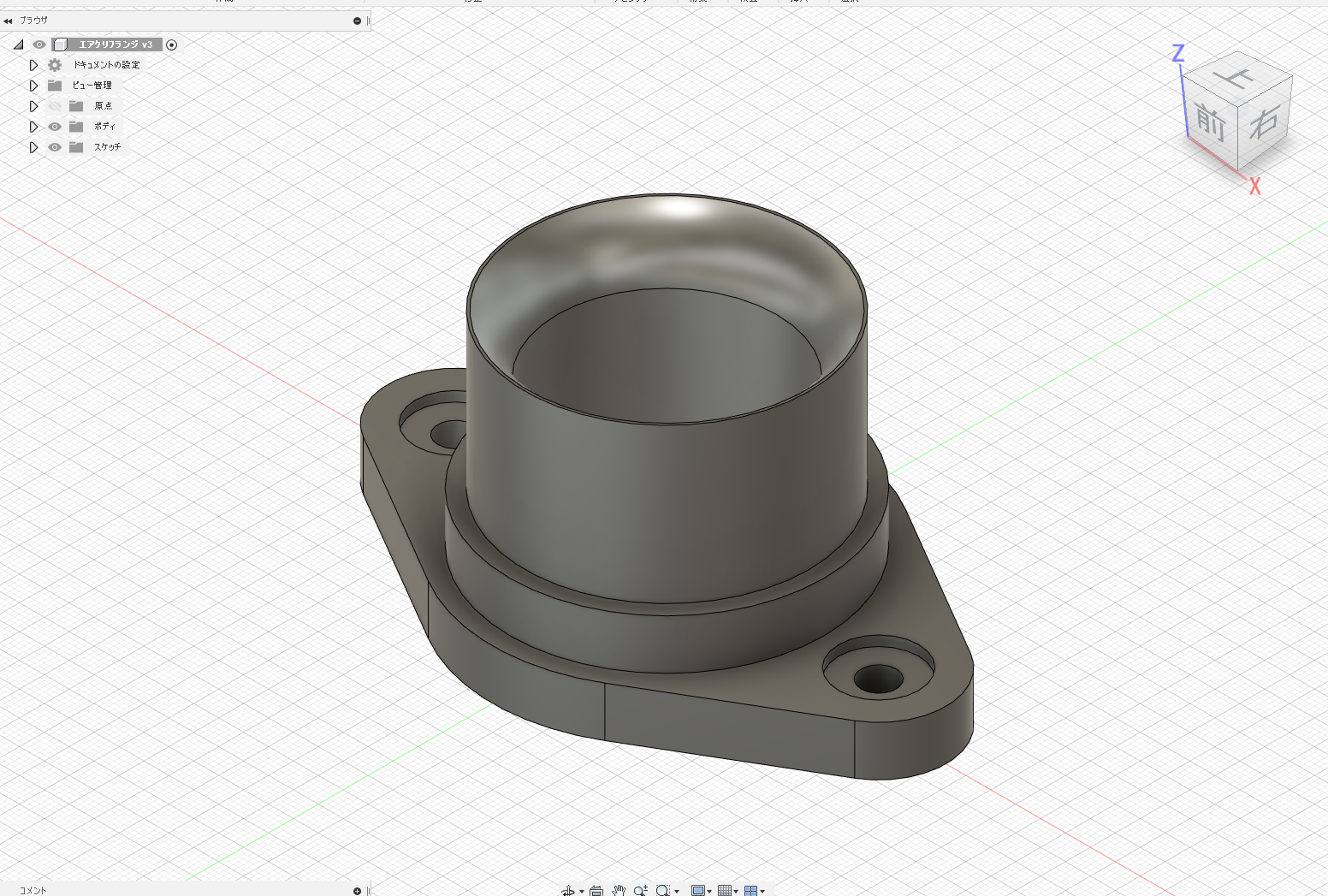 フランジ3Dモデル